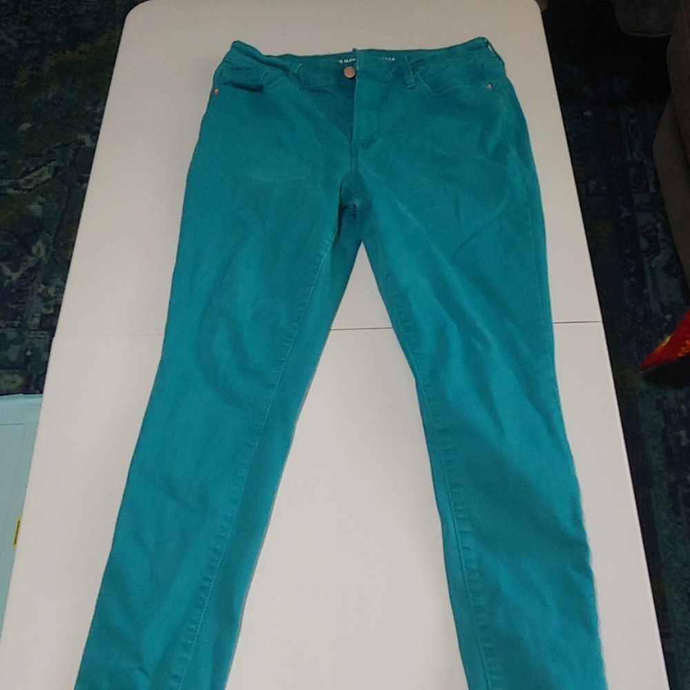 Teal Skinny Jeabs